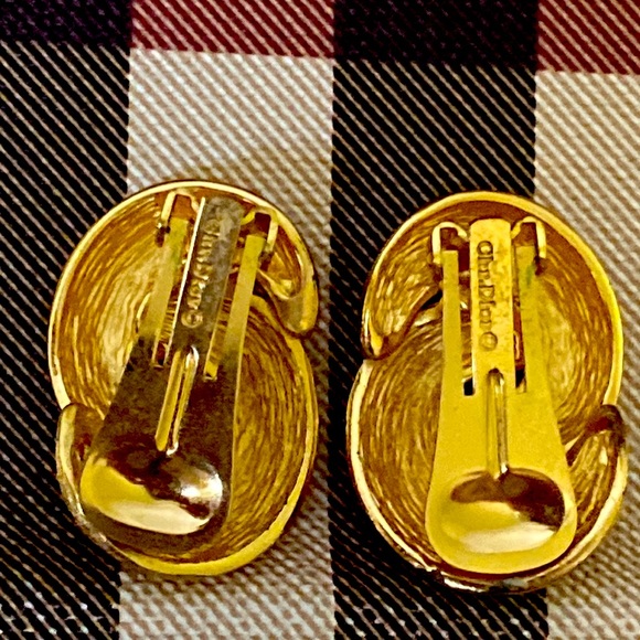 Christian Dior Vintage Signature Clip on Earrings - Picture 3 of 16